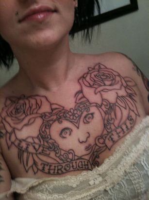 Girl's Chest Tattoo